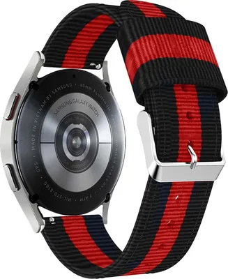 Produktbild von SYSTEM-S Armband 20 mm aus Nylon für Samsung Galaxy Watch 4 Smartwatch in Blau Rot