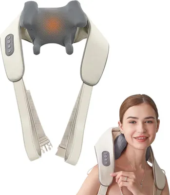 Produktbild von Nackenmassagegerät mit Wärme, Rückenmassagegerät, Shiatsu Massagegerät, ganzer Körper, Massage Gürtel, Erwärmung und Vibrations, Schmerzlinderung