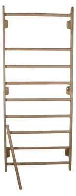 Image de BearOnBar - Échelle de gymnastique 200 x 80 cm pour l'intérieur avec barre amovible et verrous - max 100kg - Échelle en bois à fixer au mur