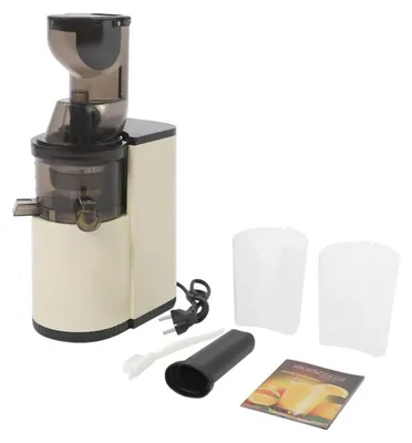 Produktbild von Slow Juicer - Kaltpress Entsafter - 8 cm Breiter Einfüllschacht - 800 W Leise 48 U/min - Automatischer Trester-Auswurf - 500 ml Behälter - Weiß