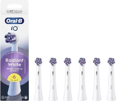 Produktbild von Oral-B Series iO Radiant White Original Ersatzbürsten Zahnbürstenkopf 6er Pack Vitalität