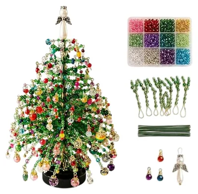 Kralen-Kerstboom-Bastelset, 150 Teile, DIY, bunt, 20x25x2 cm