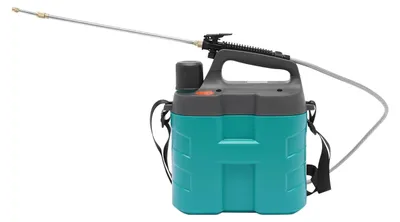 Obrázek produktu pro Elektrický akumulátorový postřikovač – DY8-L 8 l – dobíjení přes USB – nastavitelný ramenní popruh – nabíječka 100–240 V – PP plast – modrý