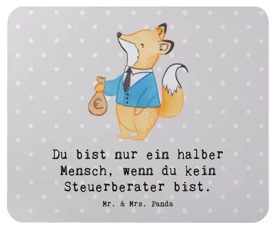 Produktbild von Mr. & Mrs. Panda Mousepad Steuerberater Herz - Grau Pastell - Geschenk, mausteppich, laptop, Mouse Pad, pc mausunterlage, Mauspad