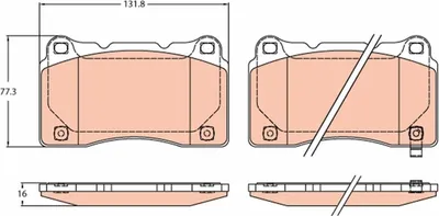 Produktbild von TRW Bremsbeläge Satz Vorne für HONDA CIVIC X Schrägheck (FC, FK) GDB2237