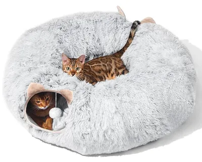 Produktbild von Katzentunnel Spielzeug Indoor Katzenbett Tunnelhöhle mit 2 Eingängen