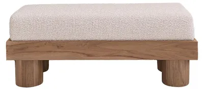 Produktbild von Bank Teakholz Bouclé-Stoff 100 cm kompakt