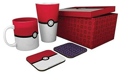 Imagen del producto de Set Regalo Pokémon Pokeball Taza 285 ml + Vaso XL 500 ml + 2 Posavasos + Caja Contenedora
