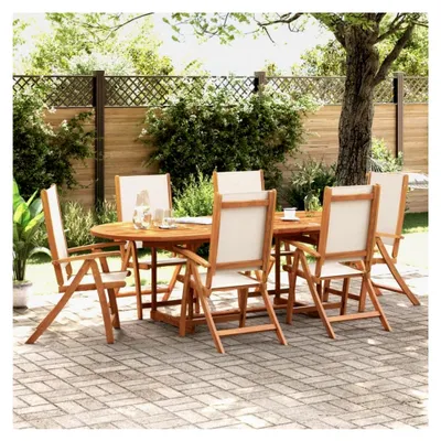 Produktbild von Gartenstühle 6 Stück klappbar aus Akazienholz und Textilene