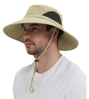 Immagine prodotto di Cappello da sole unisex, protezione UV, tesa larga, color kaki, taglia unica
