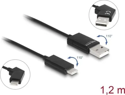 Image de DELOCK USB 2.0 Kabel Typ-A St. zu USB Type-C St. 60 W 1,2 m