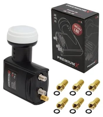 Produktbild von Premiumx Unicable LNB SCR 2 Legacy Einkabel System Unikabel 4 + 2 Teilnehmer FullHD 4K HDTV Ultra HD LTE Filter + F-Stecker