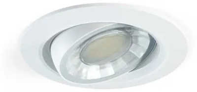 Productafbeelding van COMPAC R 8W LED inbouwspot, 90° verstelbaar, met schakelaar, kleurtemperatuur 2700K/3000K/4000K, beschermingsklasse IP44, rond, matwit - Beneito & Faure