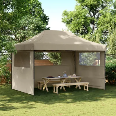 Produktbild von Möbel Partyzelt Faltbar Pop-Up mit 3 Seitenteilen Taupe - Pavillon 4005018