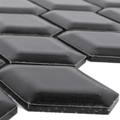 Produktbild von Keramik Mosaikfliesen Leandro Metro Schwarz Matt