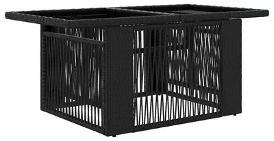 Produktbild von vidaXL Gartentisch Schwarz 100 x 55 x 37 cm PE Rattan und Glas