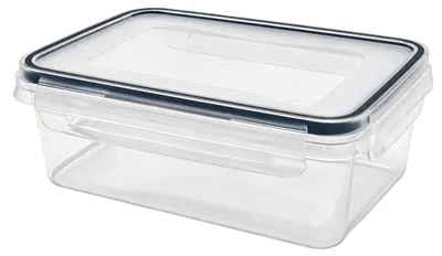 Produktbild von Relaxdays Frischhaltedosen, 7er Set, 840 ml, Kunststoff, luftdichte Klickdeckel, mikrowellengeeignet, transparent, KI-generiertes Bild
