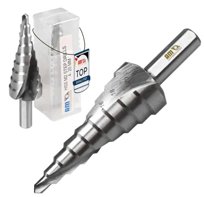 Imagen del producto de Brocas escalonadas cónicas, de acero rápido (HSS), de 4 a 20 mm, para metal y madera
