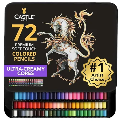 Zdjęcie produktu dla Castle Kredki 72 Kolory Miękkie Grafity Blaszane Pudełko
