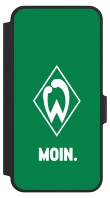Produktbild von NIVOCASE Klapphülle für Samsung Galaxy A37 5G  Handyhülle aus Kunst Leder NIVOflip schwarz Moin Offizielles Lizenzprodukt SV Werder Bremen