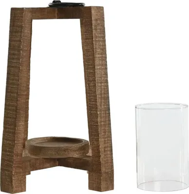 Produktbild von Kerzenschale Home ESPRIT natürlich Kristall Mango-Holz 25 x 25 x 35 cm