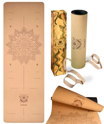Image de Tapis de yoga en liège, 183 x 61 cm, épaisseur 5 mm, antidérapant, idéal pour le yoga et le Pilates