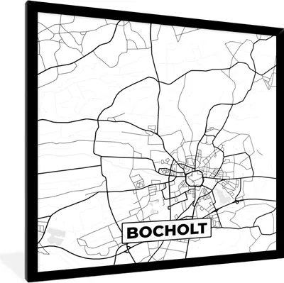 Produktbild von MuchoWow® Gerahmtes Poster Stadtplan - Bocholt - Karte 40x40 cm - Poster mit Schwarzem Bilderrahmen Wandposter Rahmen Foto Bilder - Mit Rahmen - Wanddekoration Schlafzimmer