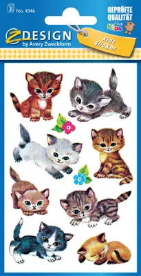 Produktbild von AVERY Zweckform ZDesign Sticker KIDS "Katzen" 3 Blatt à 8 Sticker