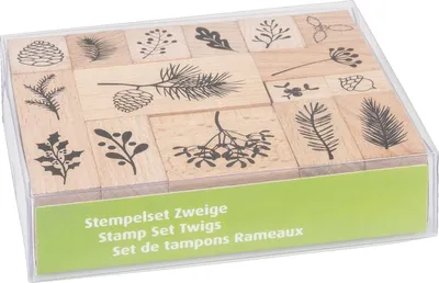 Produktbild von Stempelset Holz Zweige VE=3x16 Stempel