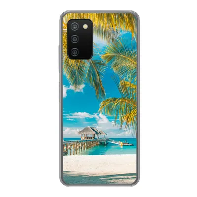 Produktbild von MuchoWow® Handyhülle Schutzhülle Hülle für Samsung Galaxy A03s Strand - Palme - Meer Silikon Softcase Handy Hülle - Schutz