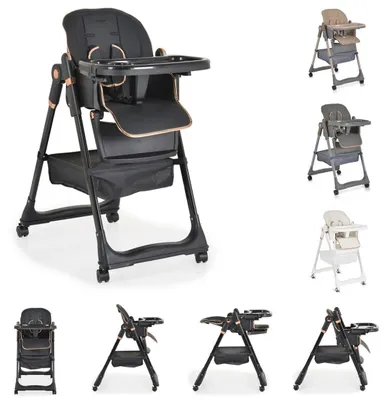Produktbild von Moni Hochstuhl Kinderstuhl Lindo Schwarz inkl. Zubehör 111590