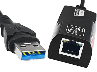 Produktbild von Schwarz USB 3.0 RJ45 LAN Adapter Gigabit für Lenovo DELL HP Laptop Notebook PC