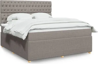 Produktbild von vidaXL Boxspringbett mit Matratze Taupe 180x200 cm Stoff