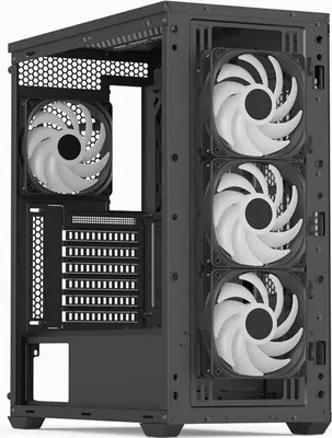 Produktbild von Aerocool D502A, Midi Tower, PC, Schwarz, ATX, micro ATX, Mini-ITX, Acrylnitril-Butadien-Styrol (ABS), SPCC, Gaming