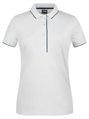 Produktbild von James and Nicholson - Poloshirt für Damen LT2630 (L) (Weiß/Marineblau)
