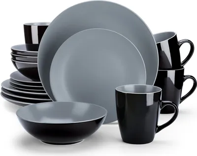 Image de Vancasso LENTO Service de table faïence, 16 pcs. service combiné, set de vaisselle pour 4 personnes