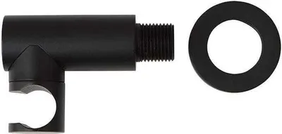 Immagine prodotto di Presa acqua tonda nero opaco con supporto doccetta e attacco flessibile