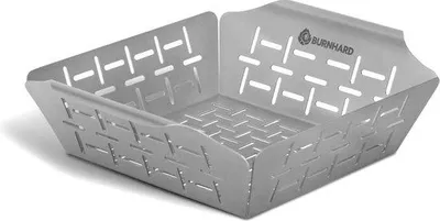 Produktbild von Unyqoos® Edelstahl-Grillkorb für Gemüse – Grillpfanne für Gas-, Elektro- & Holzkohlegrill, spülmaschinenfest