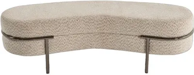 Produktbild von Designer Beige Sitzbank  Metallfüße Edle Beistellbank