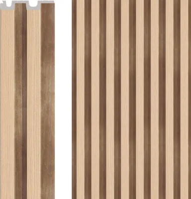 Produktbild von VOX Lamellenwand LINERIO - 3D MDF Wandpaneel - Akustikplatte - 2,65m x 12 - L-LINE - Natur