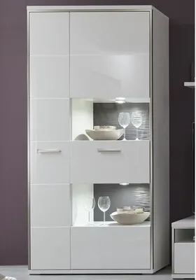 Produktbild von Kombivitrine Standvitrine Holzvitrine Vitrinenschrank Vitrine "Trento I" ohne Beleuchtung