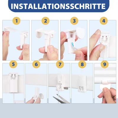 Produktbild von Sekey Plissee 90×200 cm Faltrollo Klemmfix Ohne Bohren Fensterollo Verdunkelungmit Lichtdurchlässig Ausbrenner-Muster Faltrollo Jalousie für Fenster