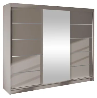 Produktbild von MIRJAN24 Schiebetürenschrank Derby VI, Kleiderschrank, Stilvoll Schlafzimmer Garderobenschrank (Farbe: Cashmere)