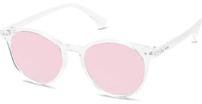Zdjęcie produktu dla Okulary przeciwsłoneczne damskie/męskie, polaryzacyjne, UV400, okrągłe, z kryształową oprawką, różowe, lustrzane, model SJ2113