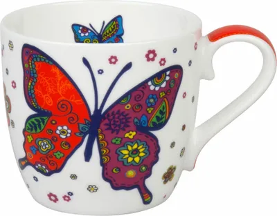 Produktbild von Könitz Colourful Animals Butterfly Becher, Schmetterling, Tasse, Kaffeetasse, Bone China, 415 ml, 11 2 057 2254