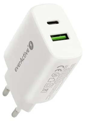 Productafbeelding van Netoplader met 1 x USB Quick Charge 3.0 en 1 x USB-C PD PPS 25W, wit