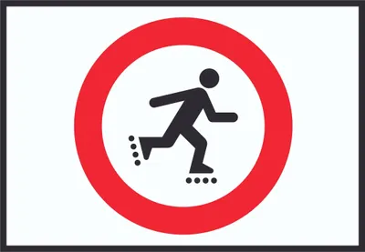 Produktbild von Inliner laufen verboten Symbol Schild A5 (148x210mm)