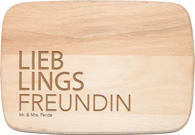 Produktbild von Mr. & Mrs. Panda Holzbrett Freundin - Transparent - Geschenk, Jahrestag, Spruch, beste, Ehefrau, massivholzbrett, Frühstücksbrett, Schneidebrett, Geschenkidee