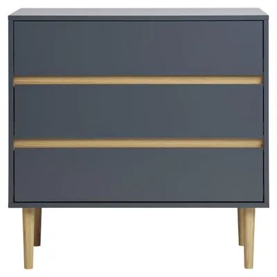 Immagine prodotto di Cassettiera Bisley a 3 cassetti in legno grigio scuro 80×40×80 cm