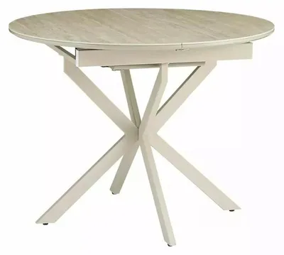 Produktbild von FURNLUX Esstisch Gaston Beige 100 Cm / Hauptfarbe: Beige / Abmessungen: 100 x 76 x 100 cm